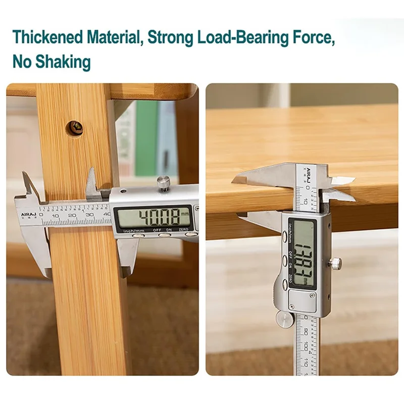 2514NZZZ-06 80cm Length Bed Desk Laptop Table Multifunctional Writing Desk for Dorm Foldable Bamboo Workstation - Tawny