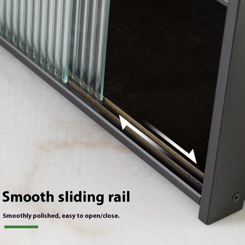 2547TMZWG-22 55cm Length Dust Proof Cup Storage Rack Extended Height Desktop Mug Organizer Shelf with Inner Divider