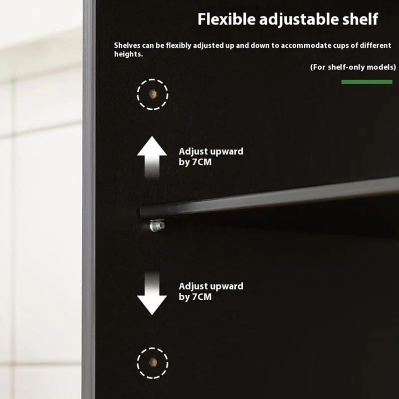 2547TMZWG-22 55cm Length Dust Proof Cup Storage Rack Extended Height Desktop Mug Organizer Shelf with Inner Divider