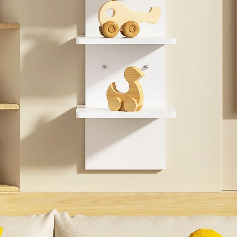 5-Tier Wall Mount Shelf Storage Rack Vertical Bookshelf Display Organizer for Home Decor - White