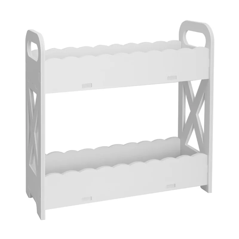 Étagère de rangement de bureau à deux niveaux pour la cuisine et la salle de bain, rangement minimaliste