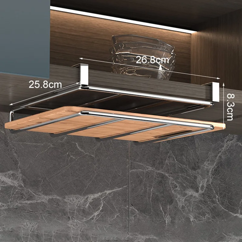 Under Cabinet Organizer Stainless Steel No Drill Cutting Board Holder Kitchen Storage Rack