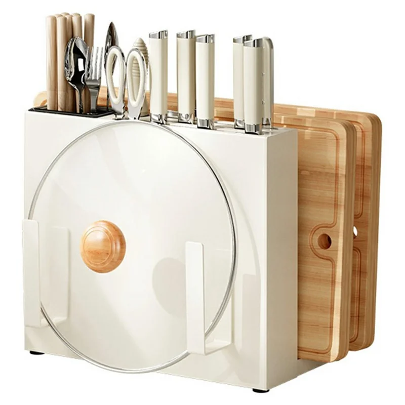 Countertop Knife Utensil Organizer Cutting Board Holder Kitchen Storage Rack Drainer for Knives / Forks / Spoons