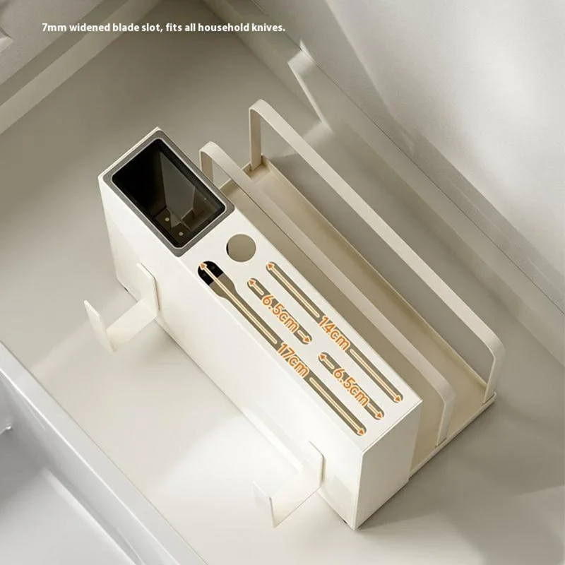 Countertop Knife Utensil Organizer Cutting Board Holder Kitchen Storage Rack Drainer for Knives / Forks / Spoons