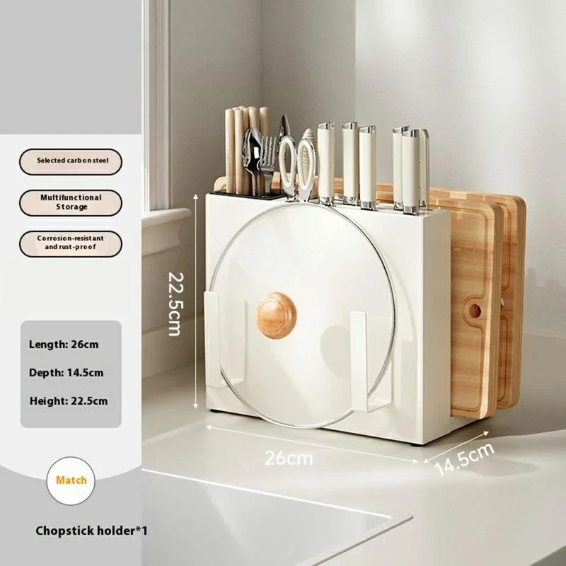 Countertop Knife Utensil Organizer Cutting Board Holder Kitchen Storage Rack Drainer for Knives / Forks / Spoons