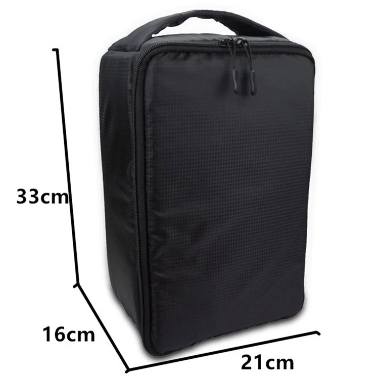 J1009 Polyester Waterproof Backpack DSLR Camera Backpack Camera Carrying Bag Outdoor Travel Shoulders Bag, Size: L - Black