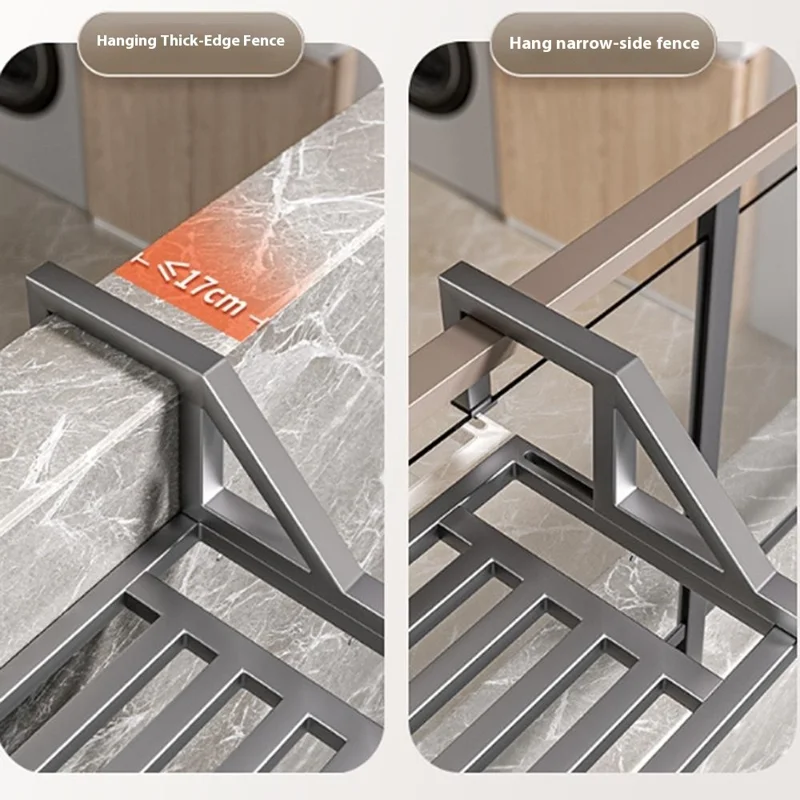 60x39.5x20cm Balcony Drying Rack Window Railing Clothes Hanger Shoe Drying Rack for Home - Black