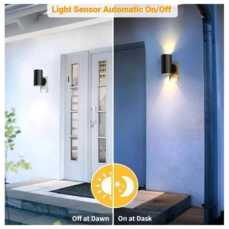 2Pcs Cylindrical Bedside Lamp Auto Sensor 3 Color Changing LED Night Light with Remote Control, EU Plug - Black