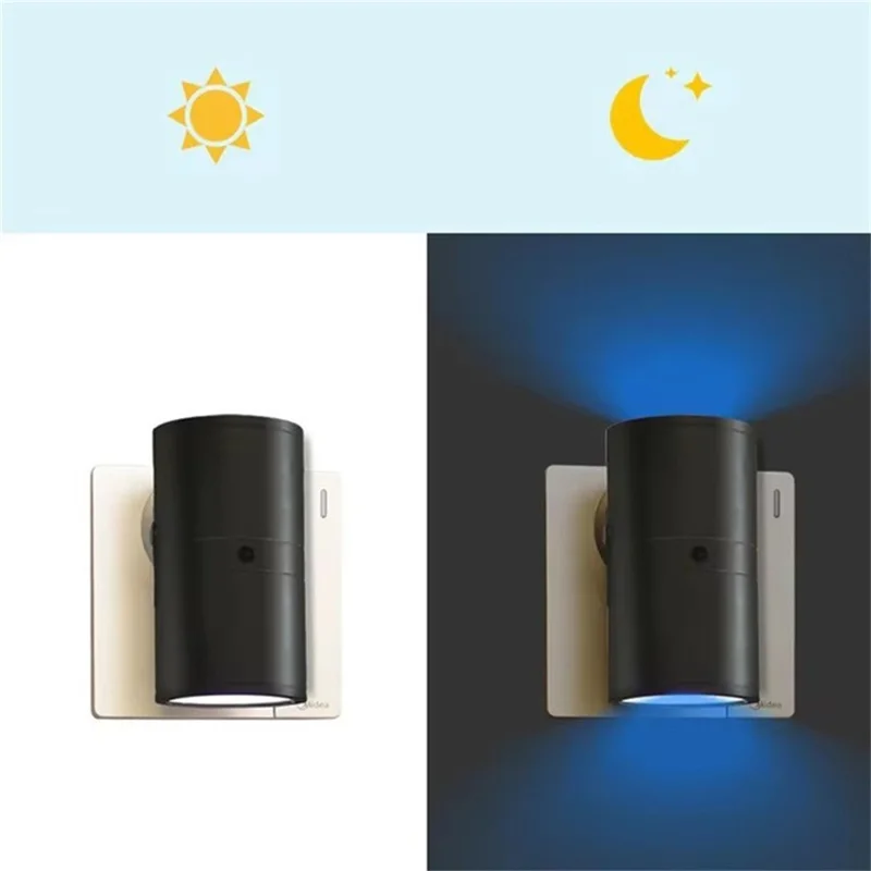 2Pcs RGB Cylindrical Mood Lamp for Bedroom Aluminum Shell LED Night Light with Remote Control, EU Plug - Black