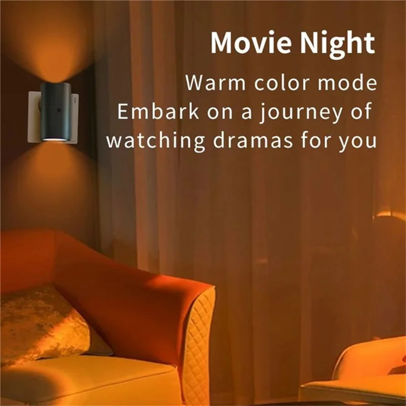 2Pcs RGB Cylindrical Mood Lamp for Bedroom Aluminum Shell LED Night Light with Remote Control, EU Plug - Black