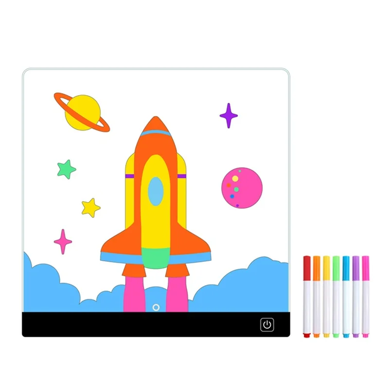 20 x 20cm LED Drawing Board for Kids Gift USB Powered Erasable Acrylic Illuminated Writing Tablet