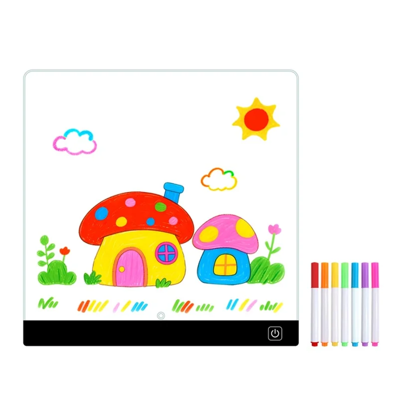 20 x 20cm LED Drawing Board for Kids Gift USB Powered Erasable Acrylic Illuminated Writing Tablet