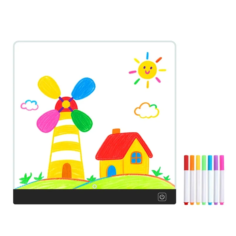 20 x 20cm LED Drawing Board for Kids Gift USB Powered Erasable Acrylic Illuminated Writing Tablet
