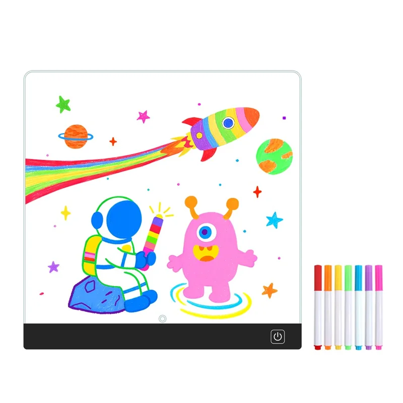 20 x 20cm LED Drawing Board for Kids Gift USB Powered Erasable Acrylic Illuminated Writing Tablet