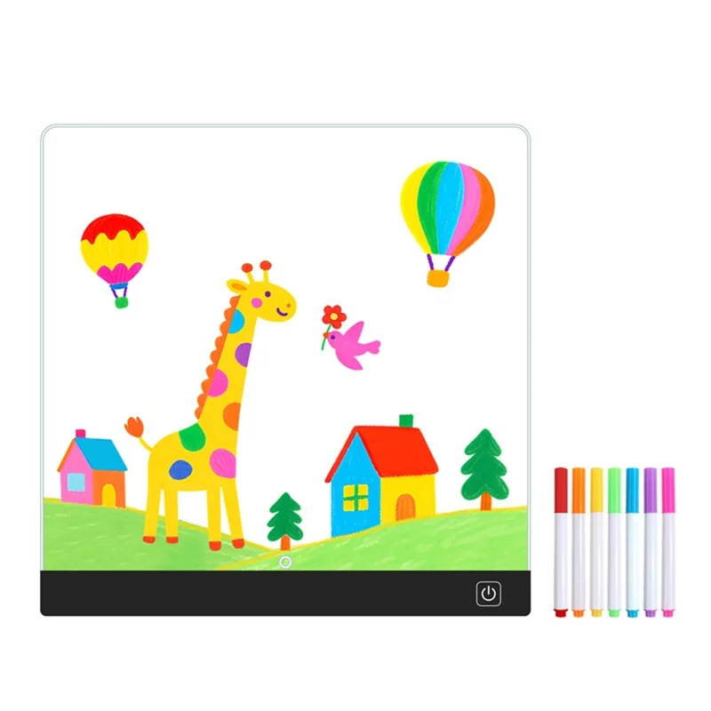 20 x 20cm LED Drawing Board for Kids Gift USB Powered Erasable Acrylic Illuminated Writing Tablet