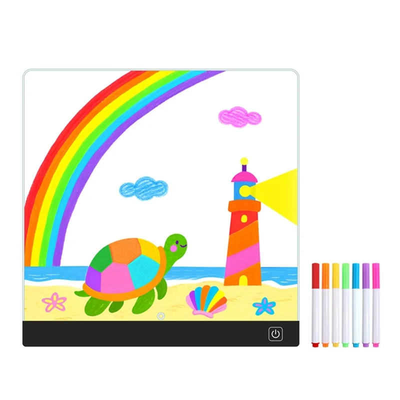 20 x 20cm LED Drawing Board for Kids Gift USB Powered Erasable Acrylic Illuminated Writing Tablet