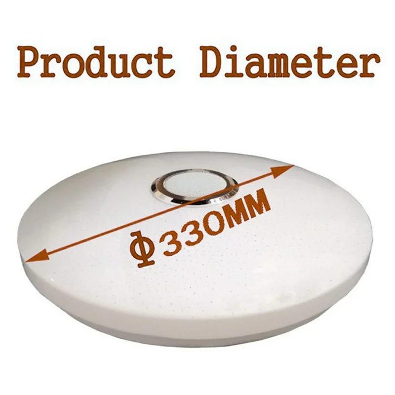 Round LED Music Ceiling Light  33CM 60W Bluetooth-Compatible Smart RGB Colorful Lamp Support Remote / APP Control