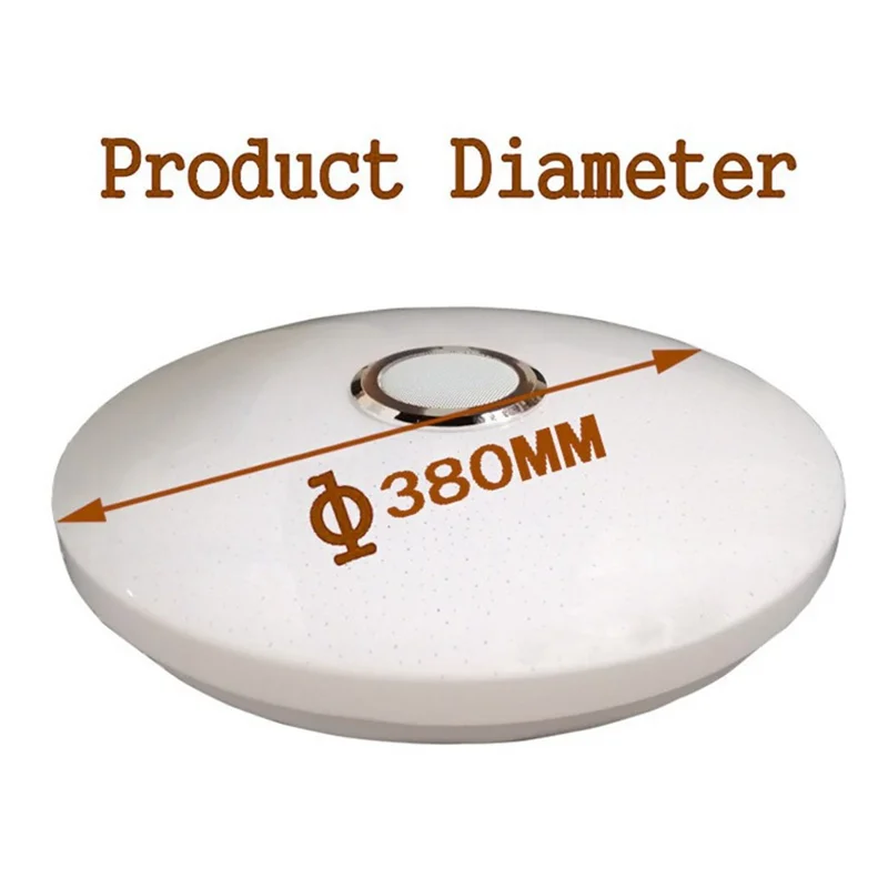 Round LED Music Ceiling Light  38CM 60W Bluetooth-Compatible Smart RGB Colorful Lamp Support Remote / APP Control