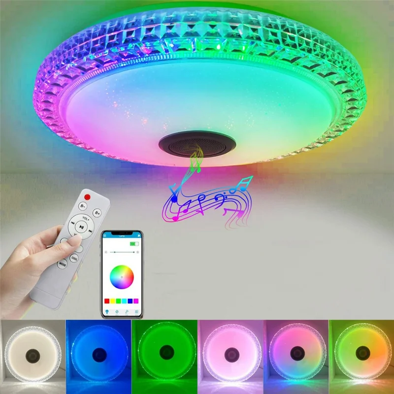 30cm Diameter APP Control Bluetooth-compatible Music Ceiling Light RGB+CCT Dimmable Smart Lamp with Remote