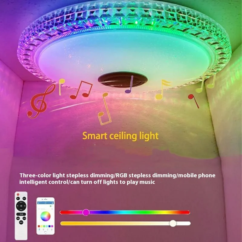30cm Diameter APP Control Bluetooth-compatible Music Ceiling Light RGB+CCT Dimmable Smart Lamp with Remote
