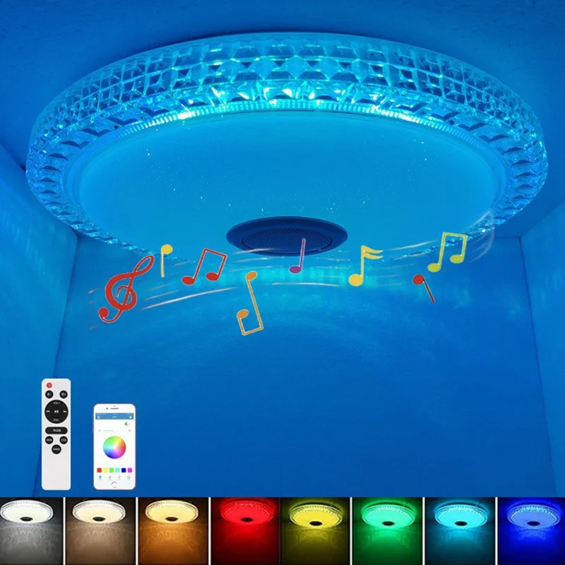 30cm Diameter APP Control Bluetooth-compatible Music Ceiling Light RGB+CCT Dimmable Smart Lamp with Remote