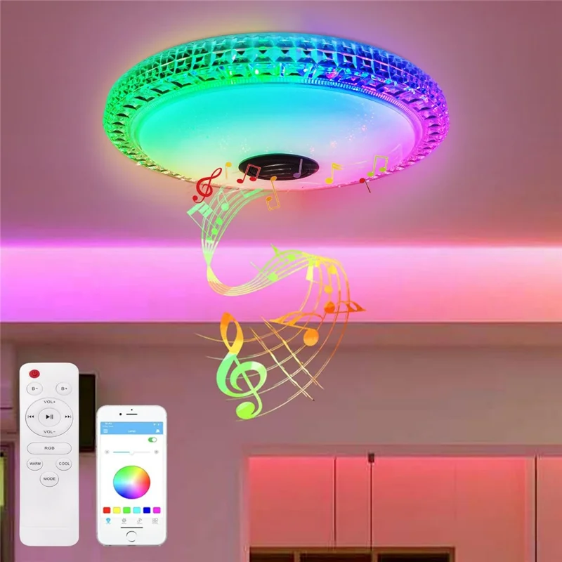 30cm Diameter APP Control Bluetooth-compatible Music Ceiling Light RGB+CCT Dimmable Smart Lamp with Remote