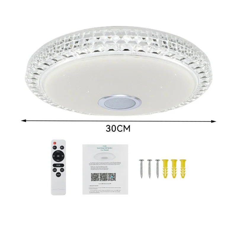30cm Diameter APP Control Bluetooth-compatible Music Ceiling Light RGB+CCT Dimmable Smart Lamp with Remote
