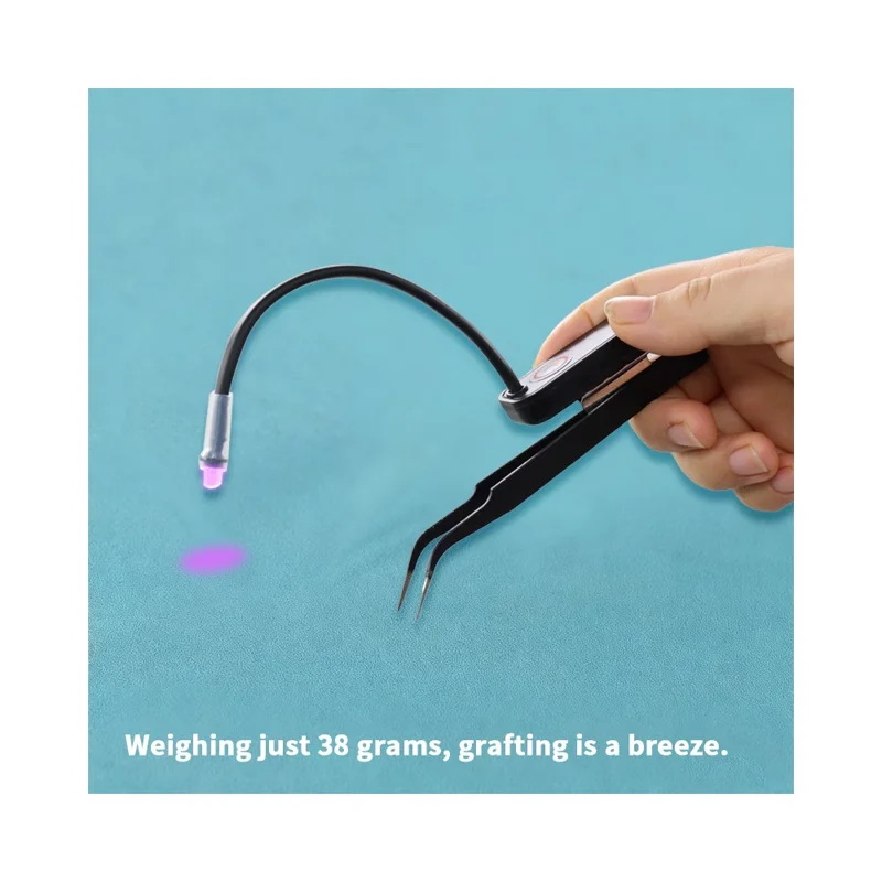 AL90 Mini Eyelash Glue Dryer with Tweezers Fast Drying Flexible Arm UV Light for Lash Extensions