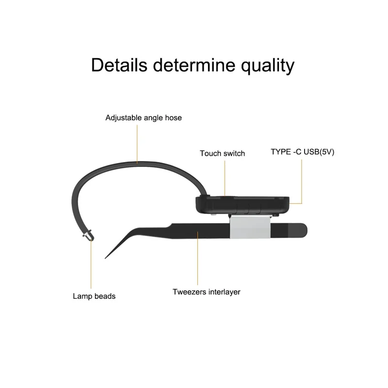 AL90 Mini Eyelash Glue Dryer with Tweezers Fast Drying Flexible Arm UV Light for Lash Extensions