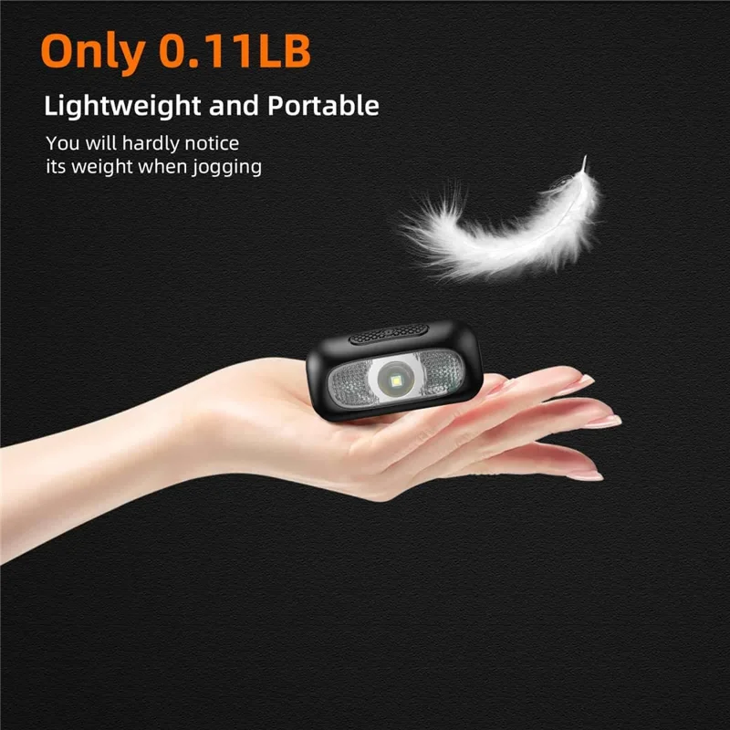 مصباح SUPERFIRE HL05-D المحمول LED رأس IP44 مقاوم للماء قابل لإعادة الشحن عبر USB مصباح كهربائي رأسي بـ 5 أوضاع