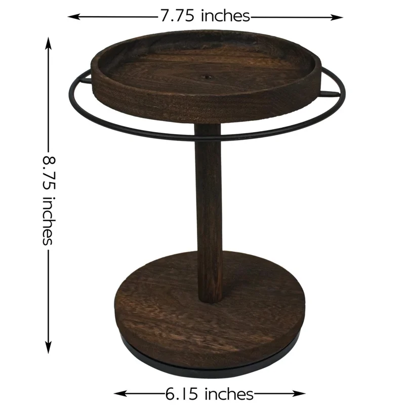 Wooden Sunglasses Organizer Jewelry Storage Eyewear Rotating Display Stand with Tray