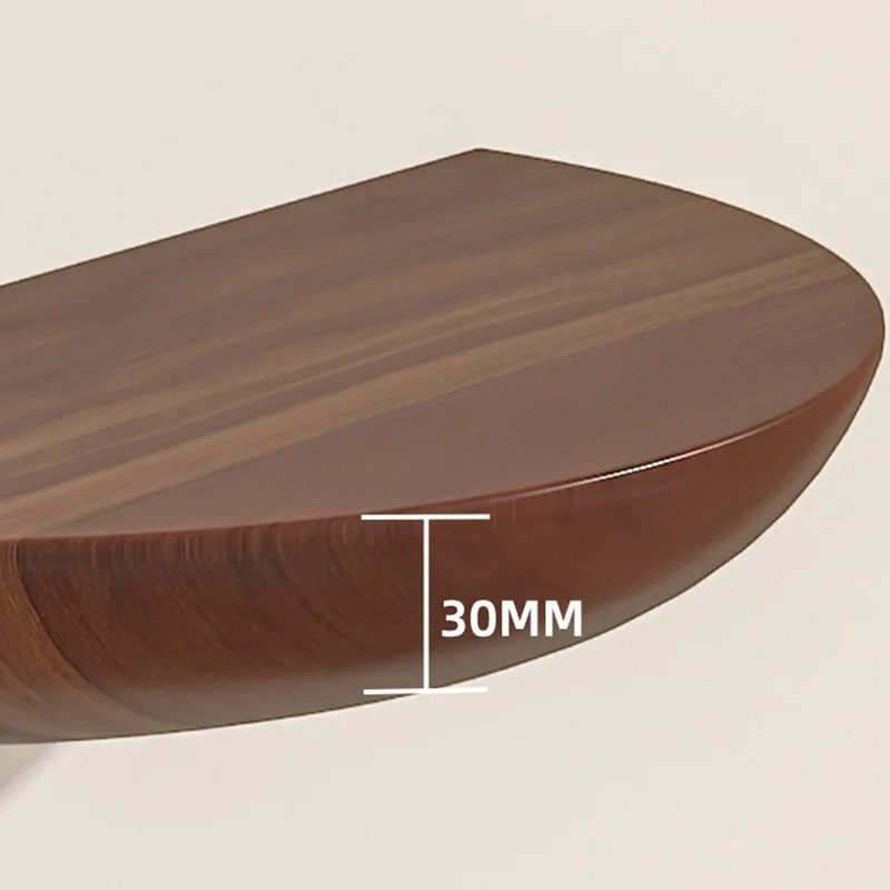 28cm Semicircle Wooden Wall Shelf Nordic Decorative Floating Shelf for Living Room Storage Rack - Walnut