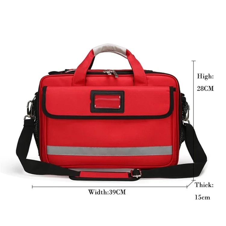 First Aid Bag Large Nurse Medical Kit Outdoor Emergency Medical Treatment Equipment Storage Organizer Shoulder Bag Medicine Duffel - Red