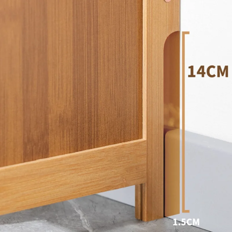 2-Tier 50cm Length Vintage Ultra Thin Shoe Cabinet Entryway Storage Rack Flip-Down Door Space Saving for Home - Burlywood