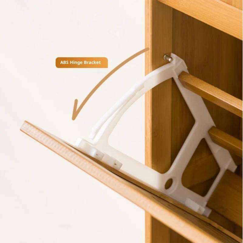 3-Tier 70cm Length Vintage Ultra Thin Shoe Cabinet Entryway Storage Rack Flip-Down Door Space Saving for Home - Brown