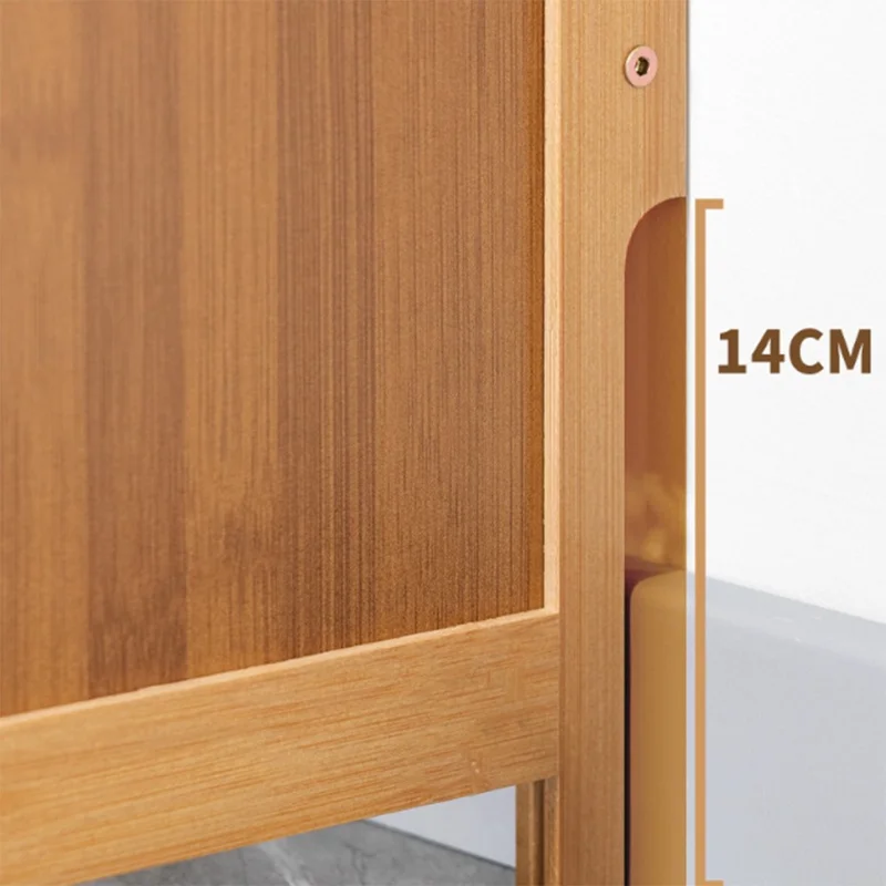 3-Tier 70cm Length Vintage Ultra Thin Shoe Cabinet Entryway Storage Rack Flip-Down Door Space Saving for Home - Brown