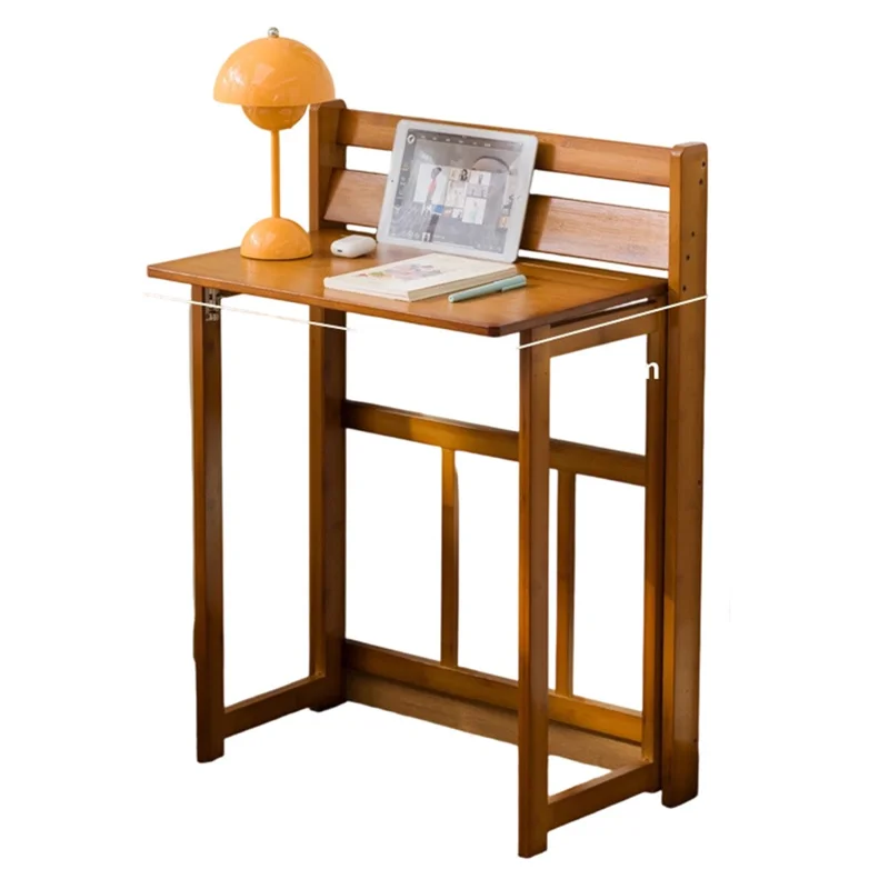 63 x 41 x 87cm Folding Table Compact Portable Computer Desk for Home Office Study Children Learning - Brown