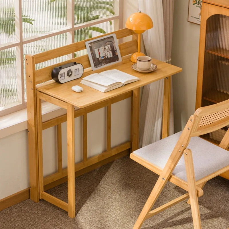 63 x 41 x 87cm Folding Table Compact Portable Computer Desk for Home Office Study Children Learning - Brown