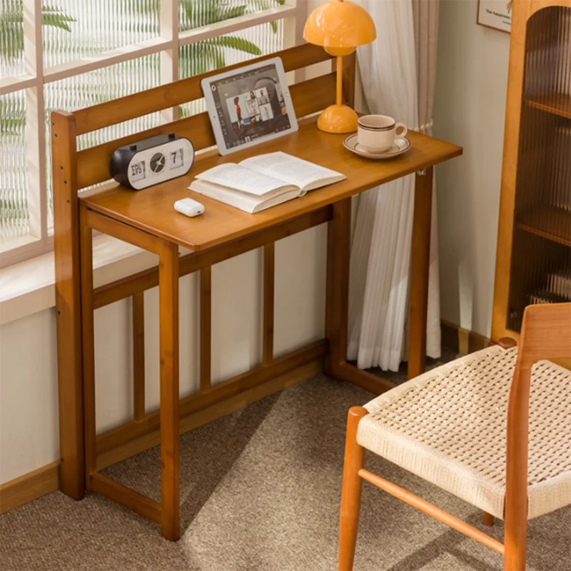 84 x 41 x 87cm Folding Table Compact Portable Computer Desk for Home Office Study Children Learning - Brown