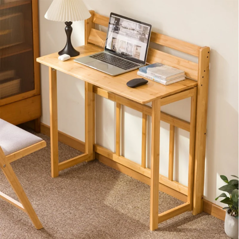 84 x 41 x 87cm Folding Table Compact Portable Computer Desk for Home Office Study Children Learning - Brown