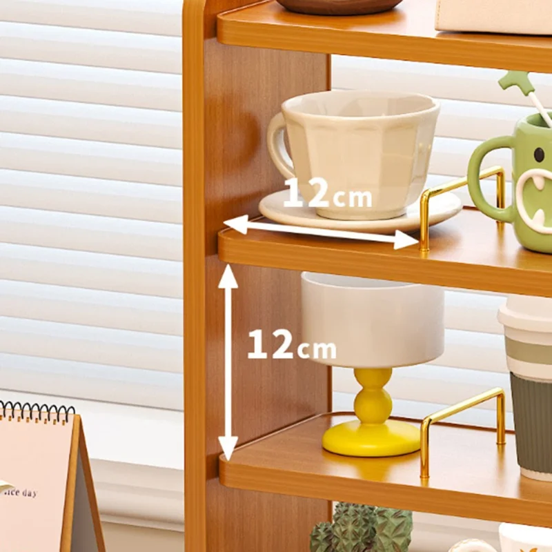 Cup Holder Organizer 52cm 4-Tier Display Rack for Coffee Mugs / Water Glasses Desktop Storage Shelf