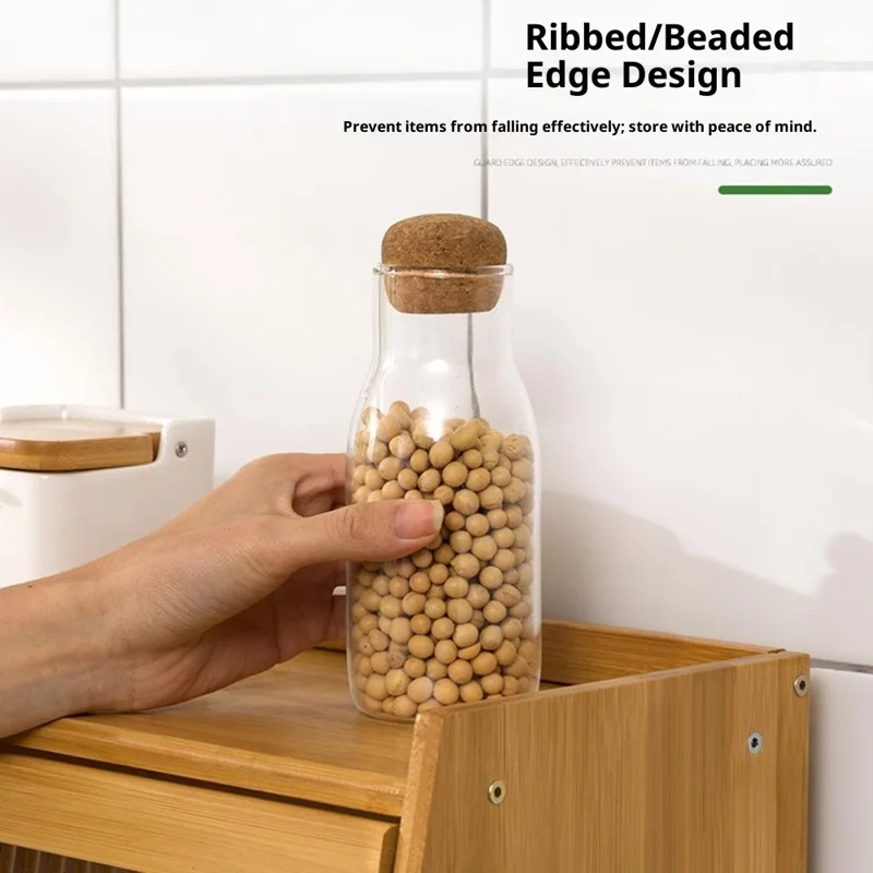 2528TMZWG-02 50cm Length 2-Tier Bamboo Kitchen Shelf Countertop Spice Rack Organizer Storage Cabinet - Burlywood