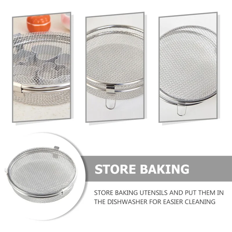 Stainless Steel Dishwasher Storage Basket for Baking Utensils Kitchen Tool Round Mesh Box