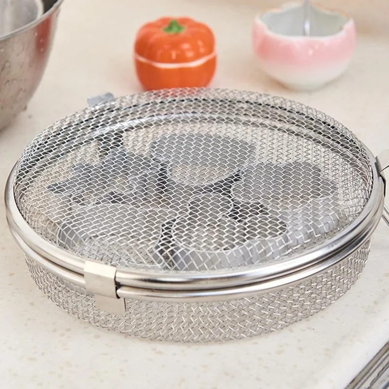 Stainless Steel Dishwasher Storage Basket for Baking Utensils Kitchen Tool Round Mesh Box