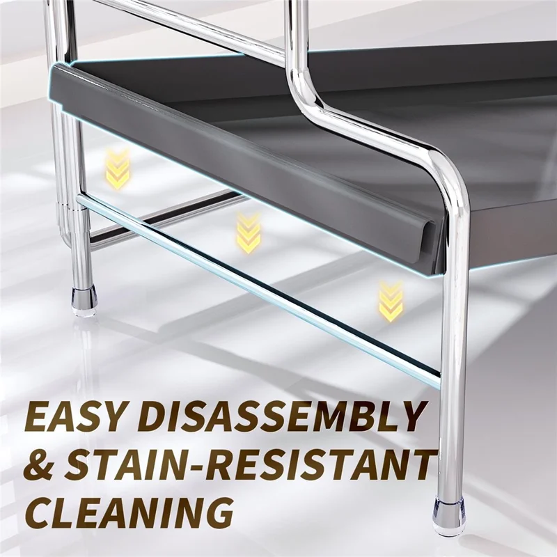 Estantería de Almacenamiento de Cosméticos de 33 x 22 x 32 cm, Estante de Maquillaje para Lavabo / Encimera, Bandeja Extraíble, Diseño Plegable - Antioxidante