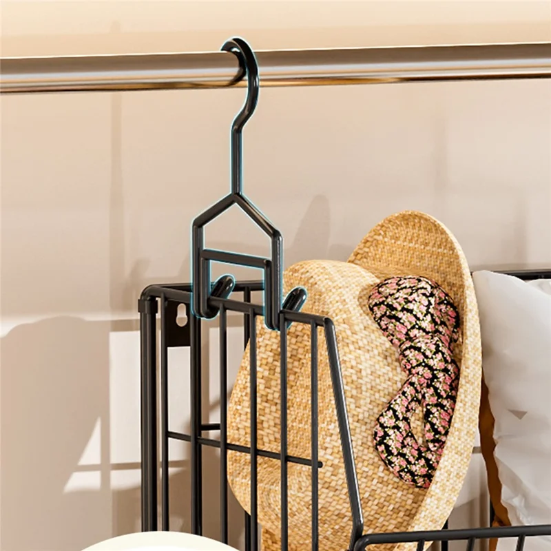 Organizador de armario colgante plegable de 5 niveles, estantería de almacenamiento, separador de armario, ahorro de espacio para ropa - Negro