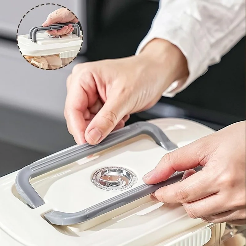 9057 Single Row 3 Layers Egg Storage Container for Refrigerator Clear Stackable Eggs Organizer Box with Handle