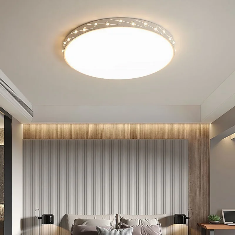 40cm 48W Stepless Dimmable Round LED Ceiling Light with Remote Modern Flush Mount Lamp for Living Room Bedroom