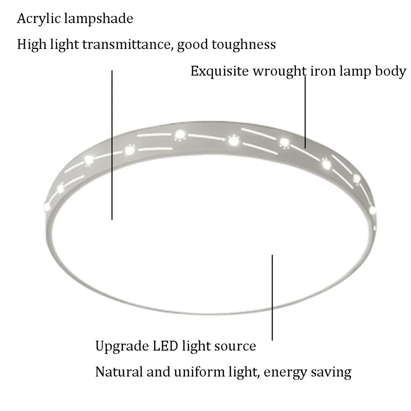 40cm 48W Stepless Dimmable Round LED Ceiling Light with Remote Modern Flush Mount Lamp for Living Room Bedroom