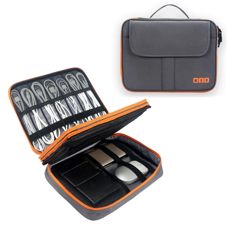 Maplestory MD079 Organizador Eletrônico Organizador de Cordas Portátil Travel Caixa à Prova D'água Cabos Usb/chargers/power Bank/Flash Drive/saco de Armazenamento de Telefone Celular - Cinza Claro
